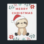 Impresión En Metal Sloth Christmas Snow Winter Animals Sloths<br><div class="desc">The sloth for Christmas with fairy lights. Funny animals with gifts and snow for the holidays. Also funny for christmas in July. Sloths are cute animals and perfect for Christmas.</div>
