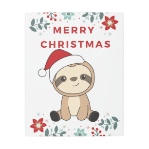 Impresión En Metal Sloth Christmas Snow Winter Animals Sloths