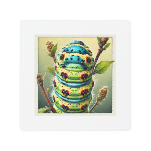 Impresión En Metal Slug Caterpillar Moth 160724IREF226 - Watercolor