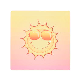 Impresión En Metal Sol sonriente