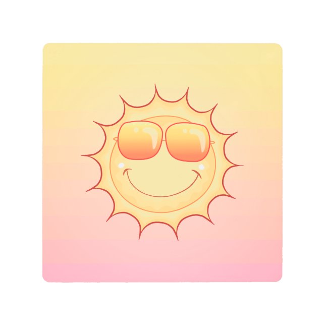 Impresión En Metal Sol sonriente (Anverso)