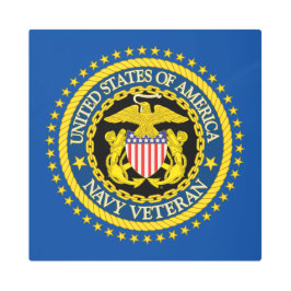 Impresión En Metal Sombrero de camionero veterano de la marina