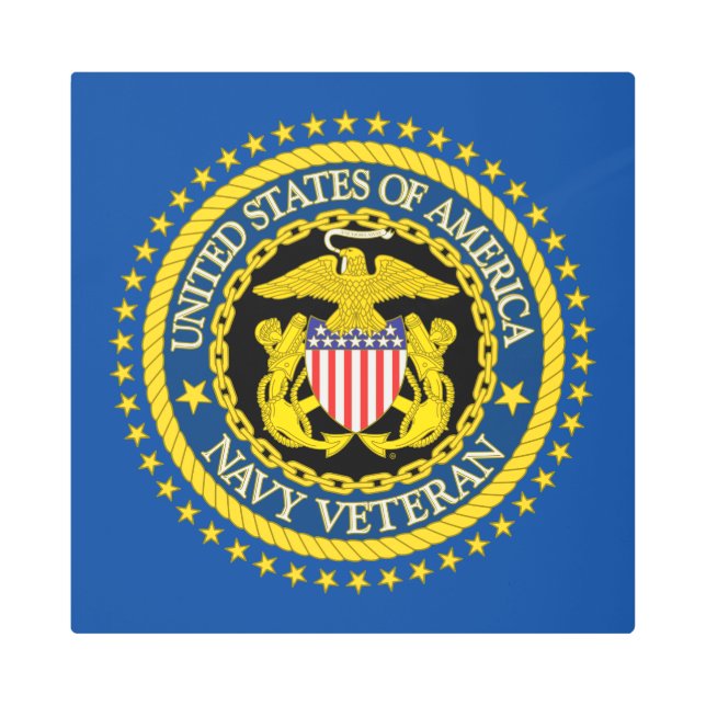 Impresión En Metal Sombrero de camionero veterano de la marina (Anverso)