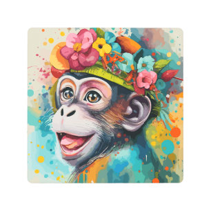 Impresión En Metal Sonrisa en monos