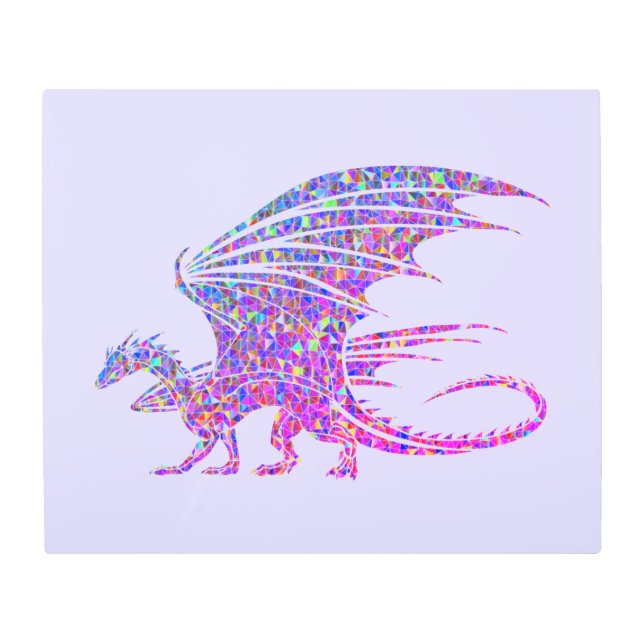 Impresión En Metal Sorprendente Dragón Mosaico Púrpura (Anverso)