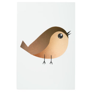 Impresión En Metal Sparrow Bird Cartoon  