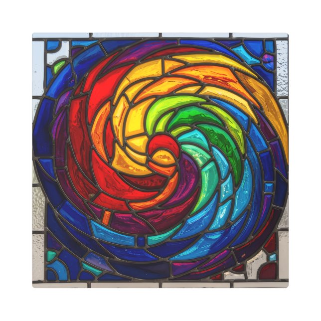 Impresión En Metal Spectrum Swirl — Stained Glass Metal Wall Art (Anverso)