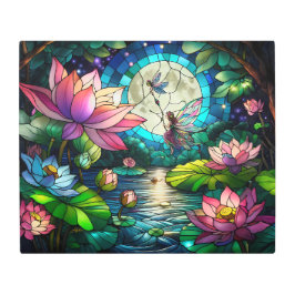 Impresión En Metal Stained Glass Little Fairy With Dragonfly