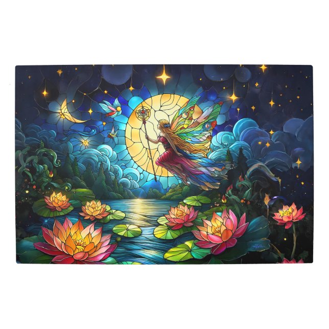Impresión En Metal Stained Glass Moonlight Flight Fairy  (Anverso)