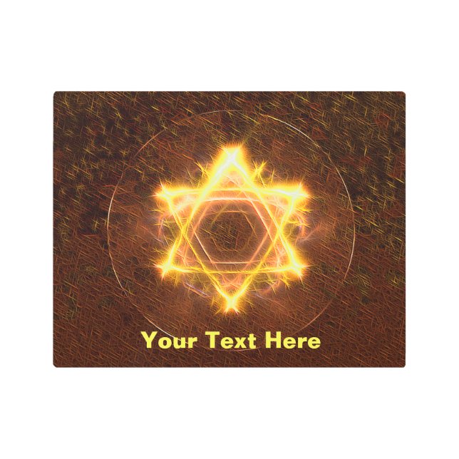 Impresión En Metal Starfire Fractal Magen David (Anverso)