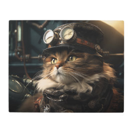Impresión En Metal Steampunk Cat