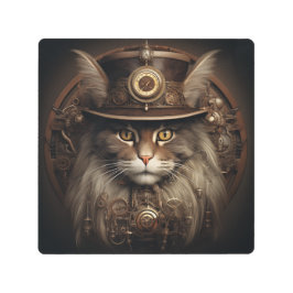 Impresión En Metal Steampunk Cat