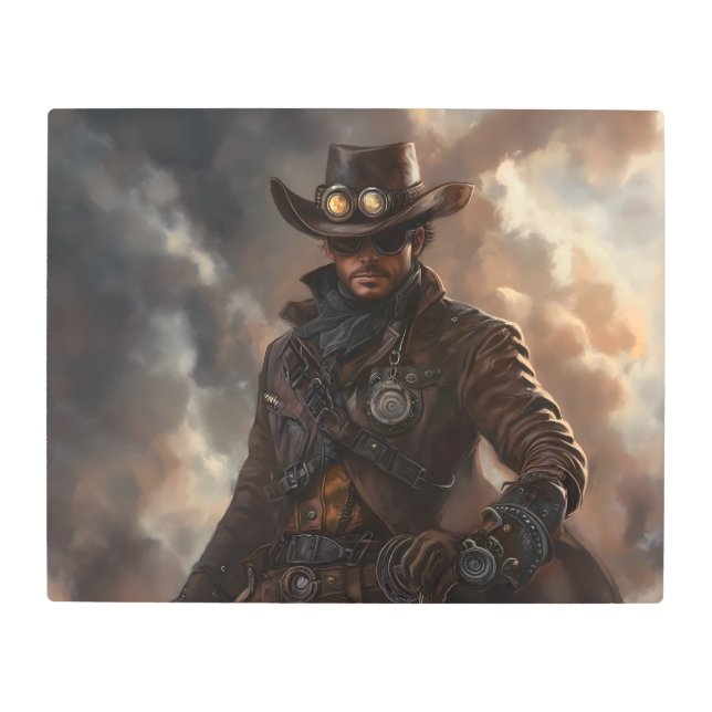 Impresión En Metal Steampunk Cowboy (Anverso)