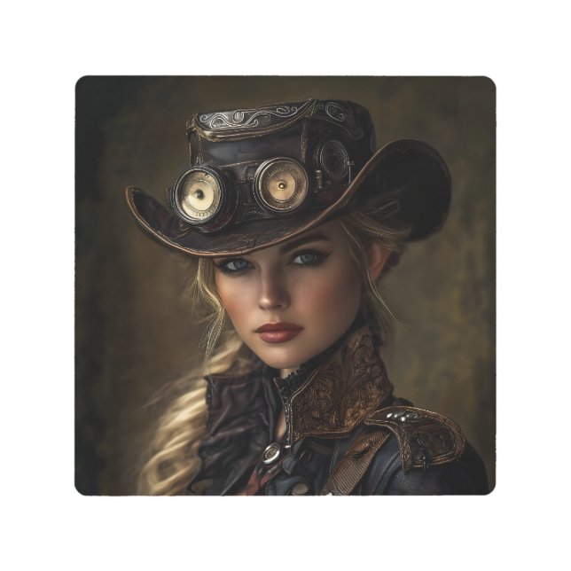 Impresión En Metal Steampunk Cowgirl (Anverso)