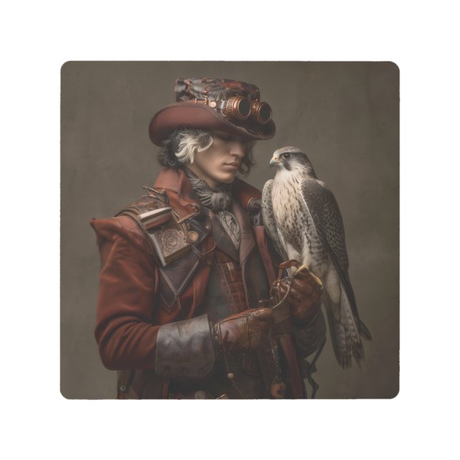 Impresión En Metal Steampunk Falconer (Anverso)