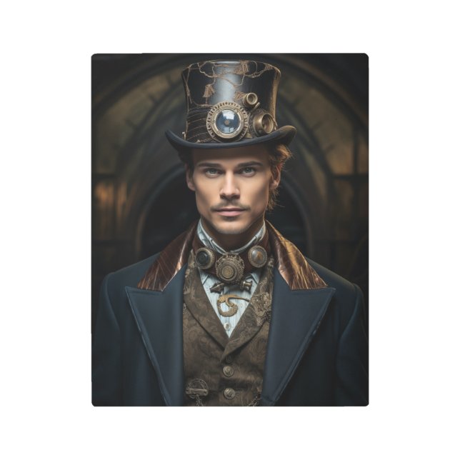 Impresión En Metal Steampunk Gentleman (Anverso)