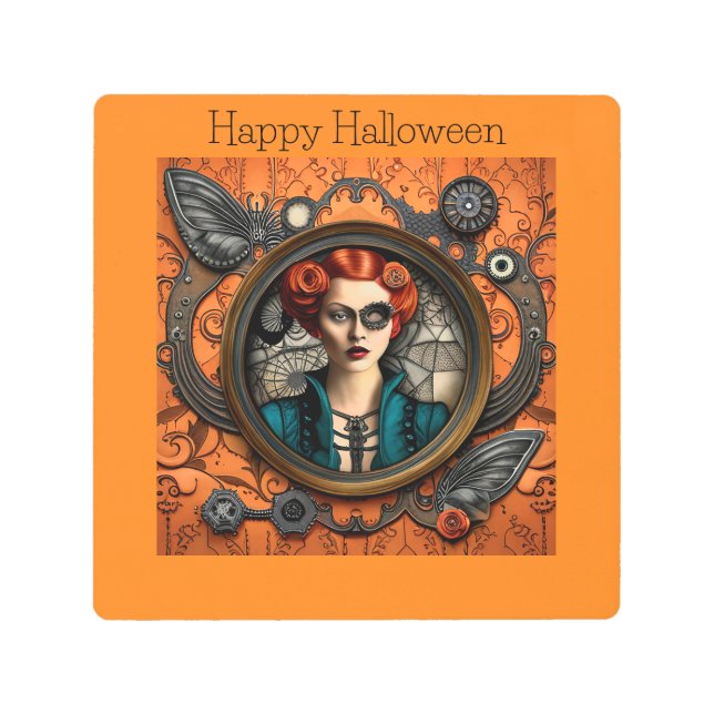 Impresión En Metal Steampunk Halloween Mujer (Anverso)