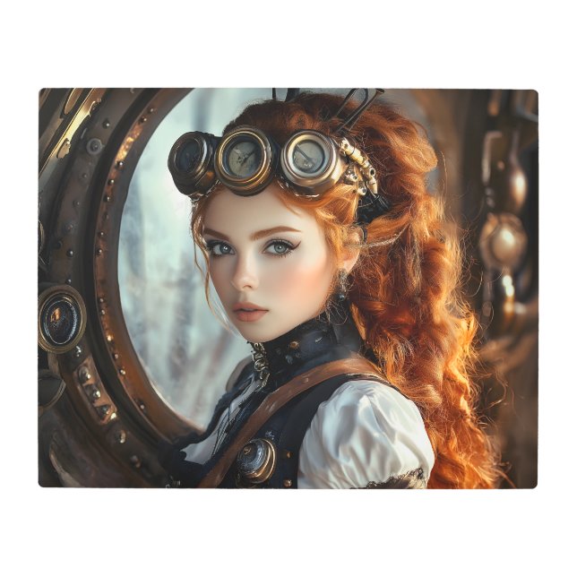 Impresión En Metal Steampunk Lady (Anverso)