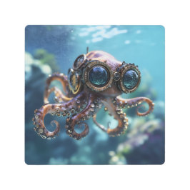 Impresión En Metal Steampunk Octopus