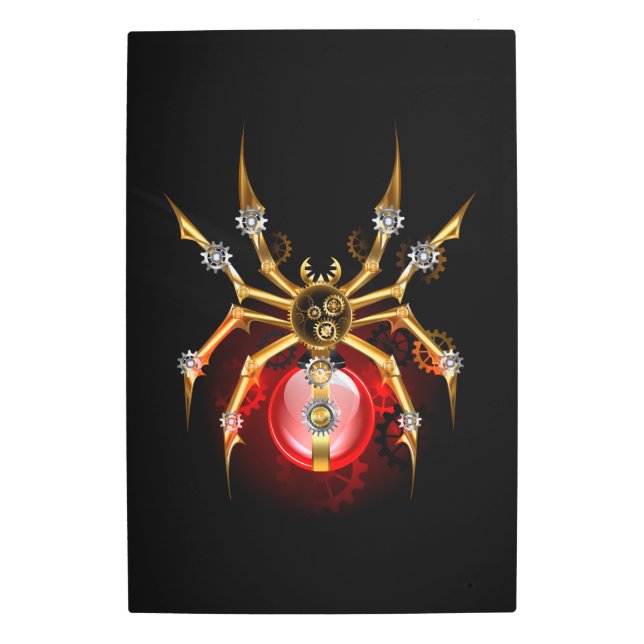 Impresión En Metal Steampunk spider on black (Anverso)