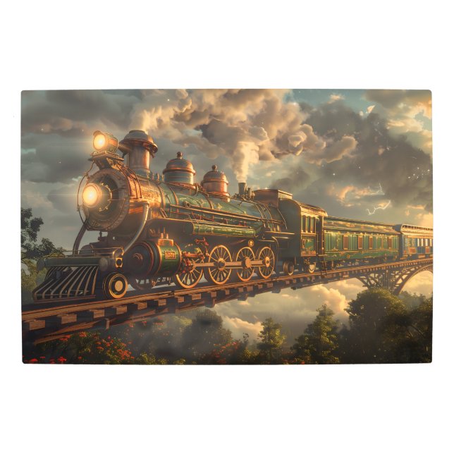 Impresión En Metal Steampunk Train (Anverso)