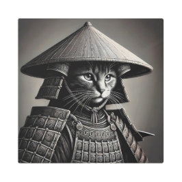 Impresión En Metal Stoic Samurai Cat