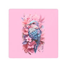 Stunning Pastel Hummingbird Floral