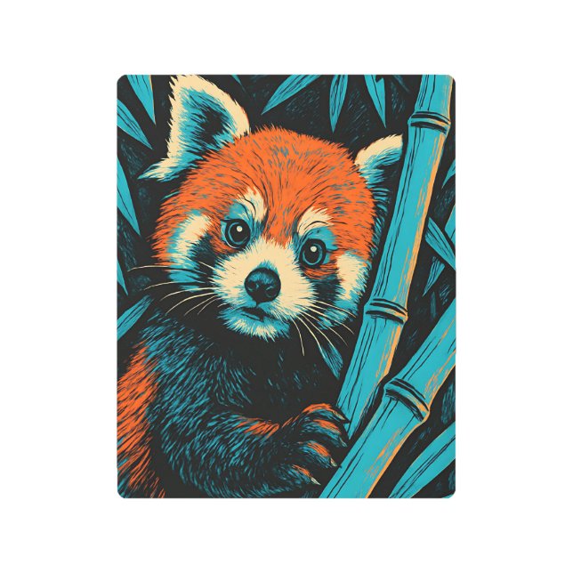 Impresión En Metal Stylized Red Panda Metal Print  (Anverso)