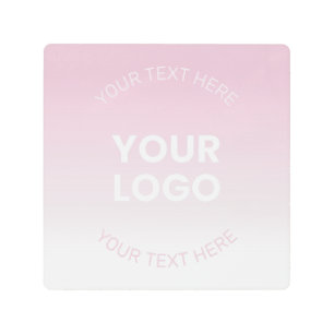 Impresión En Metal Su logotipo   Ombre rosa y blanco moderno con polv