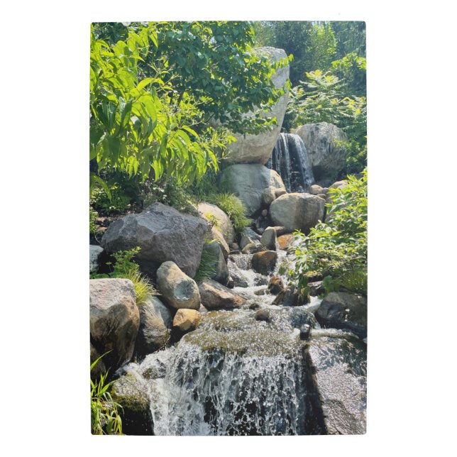 Impresión En Metal Suave Escena de Cascada Tranquila Belleza Natural  (Anverso)