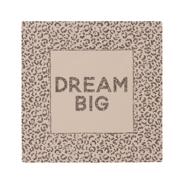 Impresión En Metal Sueño de Purpurina de leopardo de la crema de Moch (Anverso)