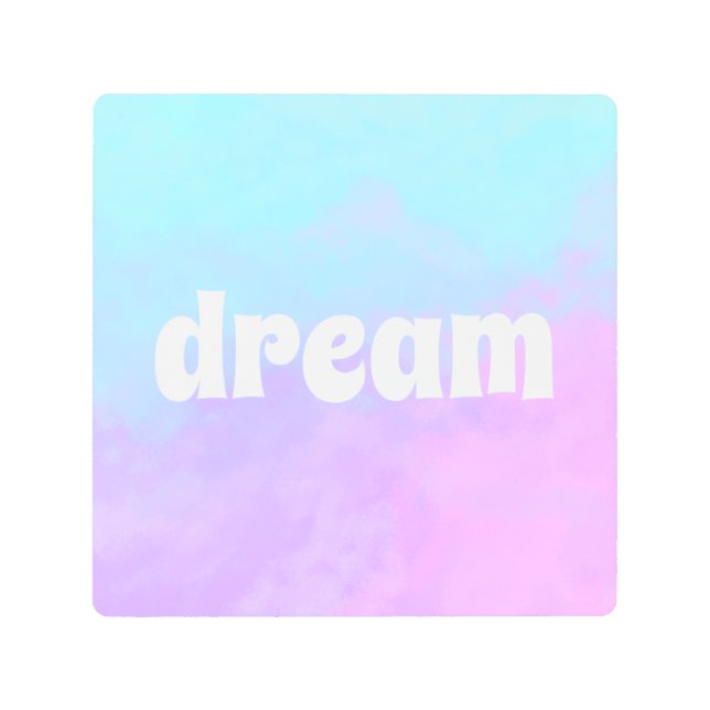 Impresión En Metal "Sueño" Nubes abstractas pastel (Anverso)