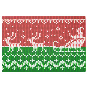 Impresión En Metal Suéter fea Santa Claus trineo y renos