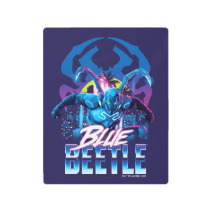 Impresión En Metal Sunset de Blue Beetle Retrowave City
