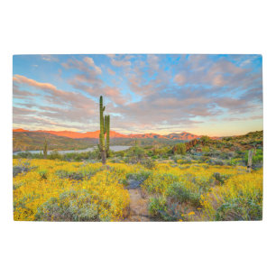Impresión En Metal Sunset en el paisaje del desierto