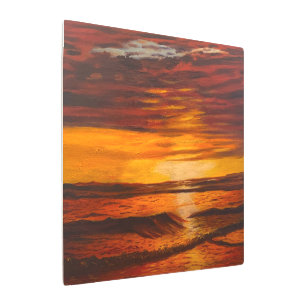 Impresión En Metal Sunset Naranja brillante, de Gary Poling