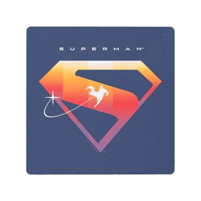 Impresión En Metal Sunset Soar Superman Shield (Anverso)