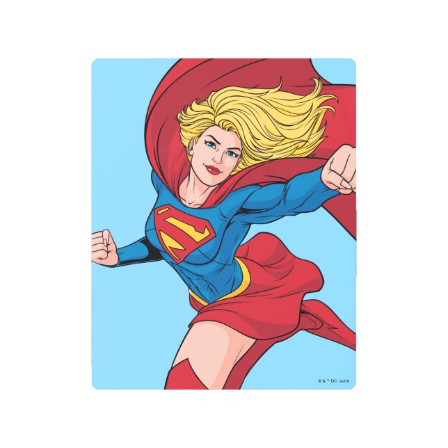 Impresión En Metal Supergirl Volando hacia arriba Ilustracion (Anverso)