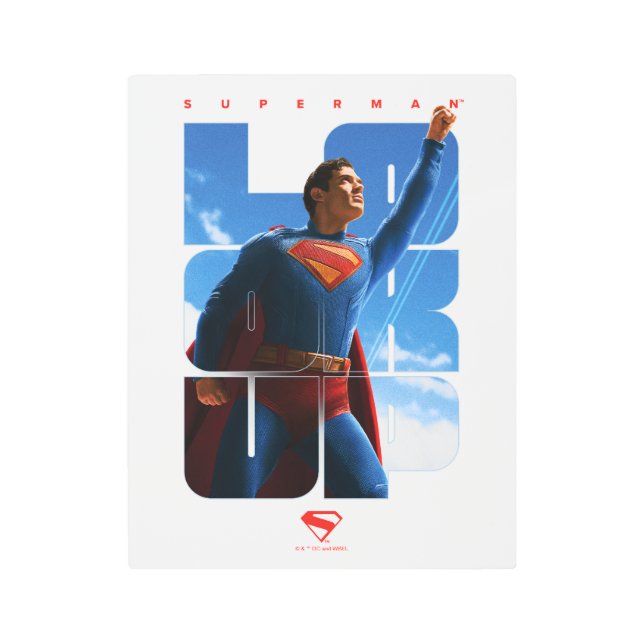 Impresión En Metal Superman Look Up Pose (Anverso)