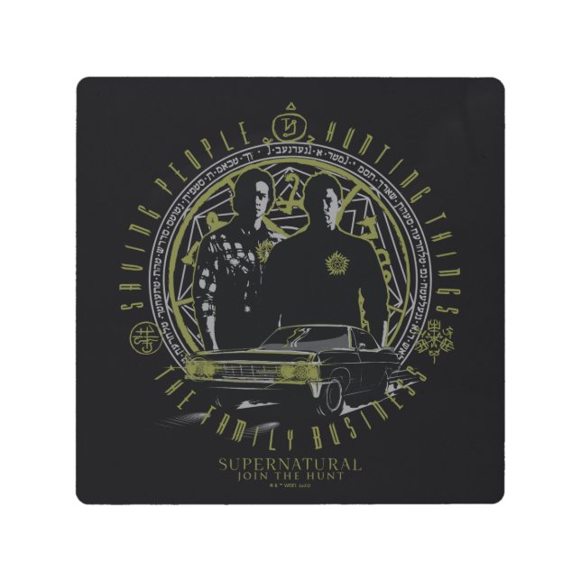 Impresión En Metal Supernatural Winchester Brothers Family Business (Anverso)