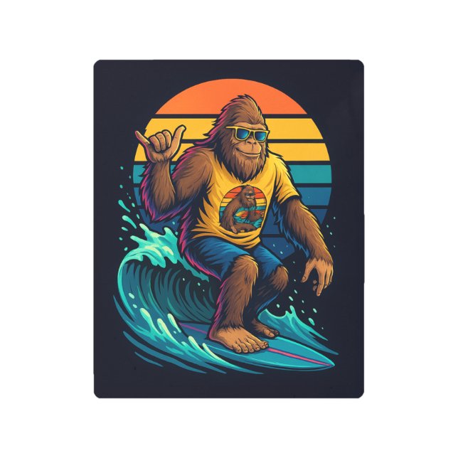 Impresión En Metal Surfer Squatch (Anverso)