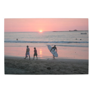 Impresión En Metal Surfista al atardecer en Tamarindo, Costa Rica