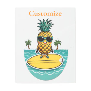 Impresión En Metal Surfista De Piña Viaja A Wave Thunder_Cove