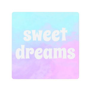 Impresión En Metal "Sweet Dreams" Pastel Resumen Nubes Metalizado