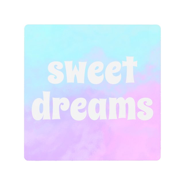 Impresión En Metal "Sweet Dreams" Pastel Resumen Nubes Metalizado (Anverso)