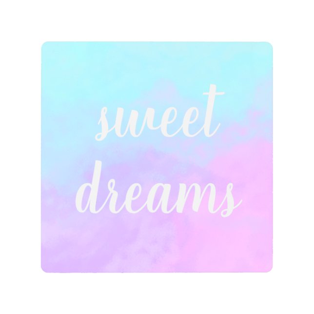 Impresión En Metal "Sweet Dreams" Pastel Resumen Nubes Metalizado (Anverso)