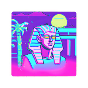 Impresión En Metal Synthwave Pharaoh