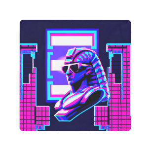 Impresión En Metal Synthwave Pharaoh