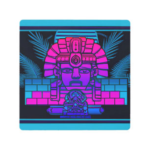 Impresión En Metal Synthwave Pharaoh