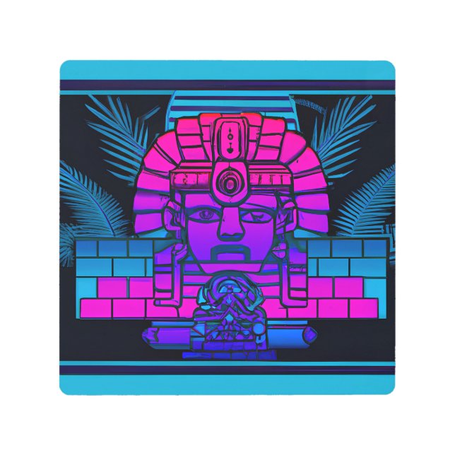 Impresión En Metal Synthwave Pharaoh (Anverso)